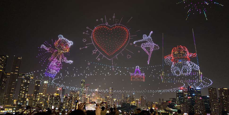 China breaks drone light show world record in Chongqing