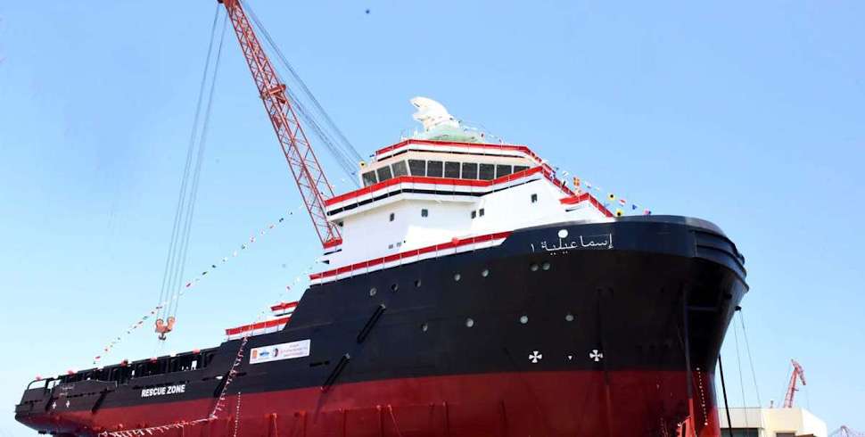 Alexandria Shipyard launches first locally-built tugboat Ismailia 1 for Suez Canal Authority