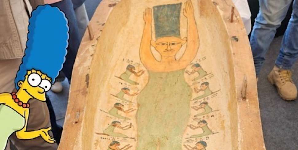 Ancient Egyptian coffin goes viral for Marge Simpson lookalike