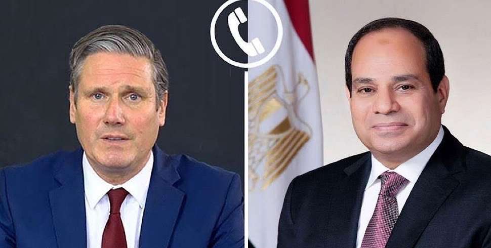 Egypt’s President Sisi and UK’s PM Starmer discuss strengthening ties and Middle East peace