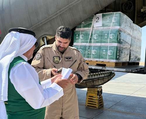 59th Saudi relief plane arrives in Egypt, carrying aid for Gaza