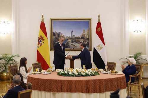 Egyptian President welcomes Spanish King, Queen on historic state visit