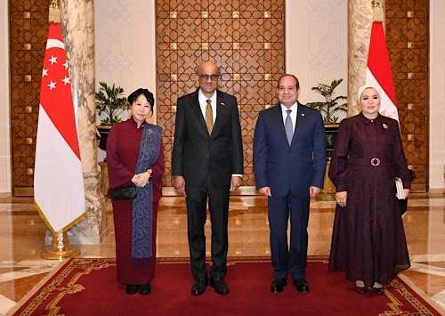 Egyptian President welcomes Singaporean counterpart for landmark visit to Cairo